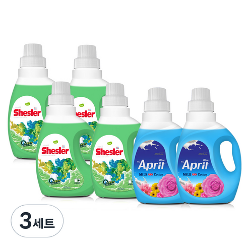 쉬슬러 mini 액상세제 본픔 유칼립투스 650ml x 4p + 퍼퓸 에이프릴향 650ml x 2p 세트, 3세트