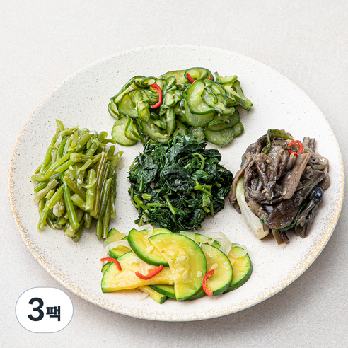 정미경키친 바로만든 여름 나물 5종 모둠, 280g, 3팩
