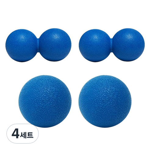 에어서핑 지압 마사지볼 싱글 2p + 땅콩 2p 세트, 블루, 4세트