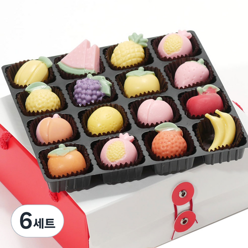 과일 초콜릿 220g + 데코용품 + 포장용품 만들기 세트, 13종, 6세트