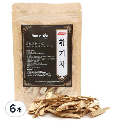 바른티 국내산 황기차, 50g, 6개