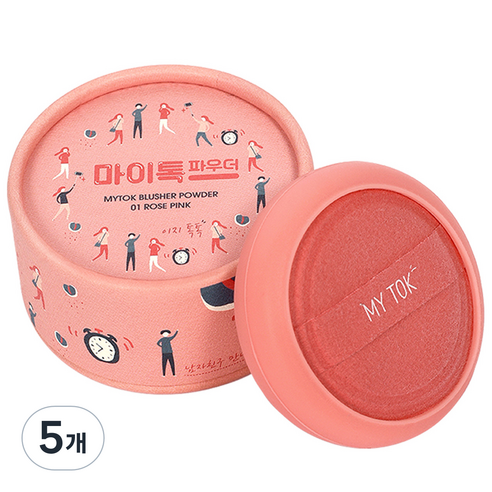 마이톡 블러셔 파우더 4g, 01 로즈핑크, 5개