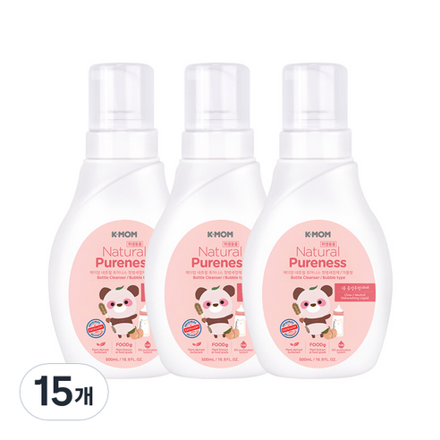 케이맘 퓨어니스 젖병세정제 거품형 용기, 500ml, 15개