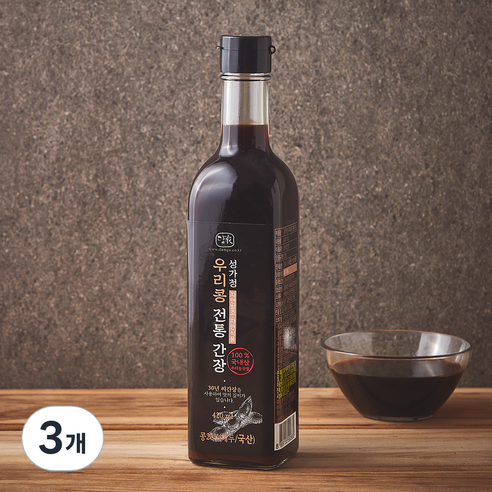 담가 순창 성가정 우리콩 전통간장, 420ml, 3개