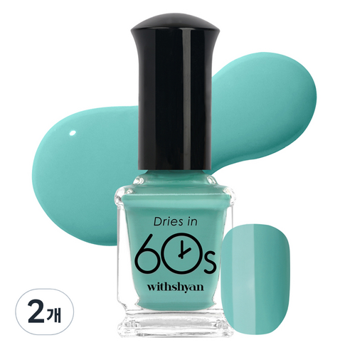 위드샨 60초 매니큐어, M163 민트타치오, 9ml, 2개