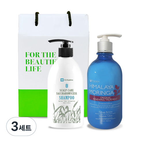 닥터홉킨스 샴푸 500ml + 포고니아 모링가 리뉴잉 트리트먼트 500ml 선물세트, 3세트