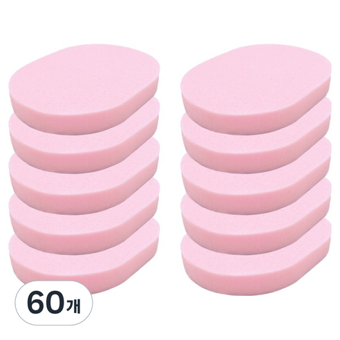 라벤토리 클렌징 해면 스펀지 15mm, 핑크, 60개