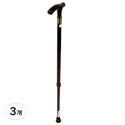 진산메디칼 노바 T자 2단 고급지팡이, 갈색, 3개