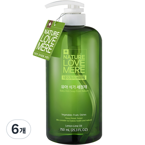네이쳐러브메레 유아 식기세정제, 750ml, 6개
