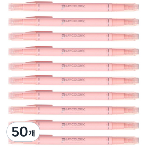 PLAYCOLOR 톰보 케이 수성사인펜, 코랄 핑크, 50개
