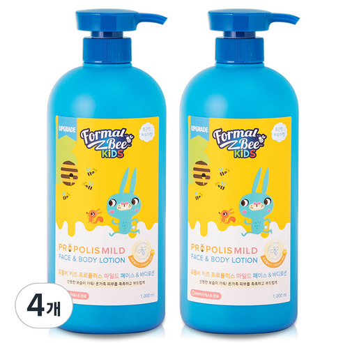 포멀비 키즈 프로폴리스 마일드 페이스 앤 바디로션, 1000ml, 4개
