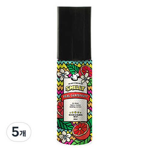 스멜리 섬유 탈취제 리얼 그레이프프룻, 60ml, 5개