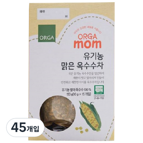 올가홀푸드 유기농 발아 옥수수차, 옥수수, 45개, 10g