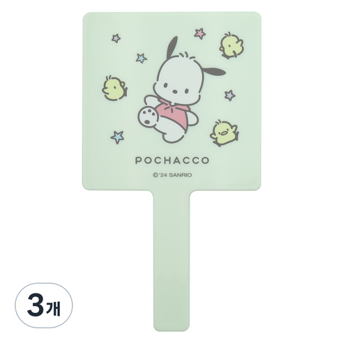 뷰티홈 산리오캐릭터즈 사각손거울 대, 포차코, 3개