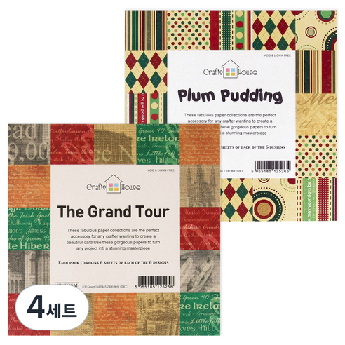 데어리즈 두꺼운 펄 색종이 글로리 크리스마스 6종 x 6p + 유럽도시 6종 x 6p 세트, 4세트
