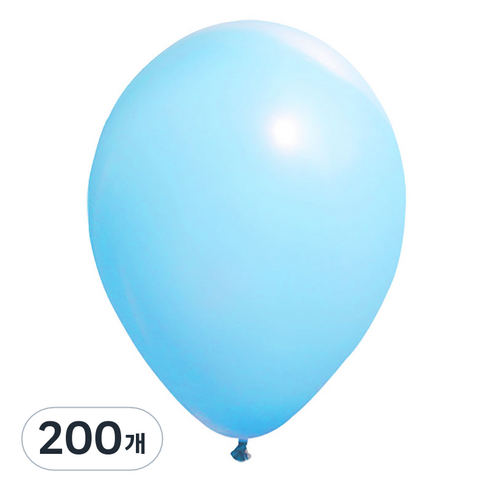 해피풍선 라운드 풍선, 일반 라이트블루, 200개