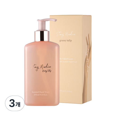 바디홀릭 스테이누디 센티드 핸드워시 그래시 튤립, 3개, 270ml