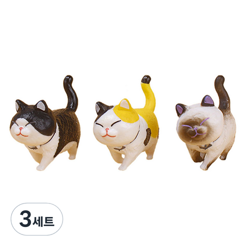 월드크린 산책 고양이 피규어 1세대 C타입 세트, 3세트