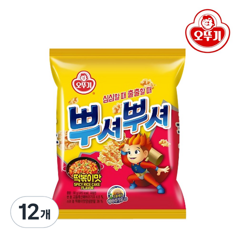 오뚜기 뿌셔뿌셔 떡볶이맛, 90g, 12개
