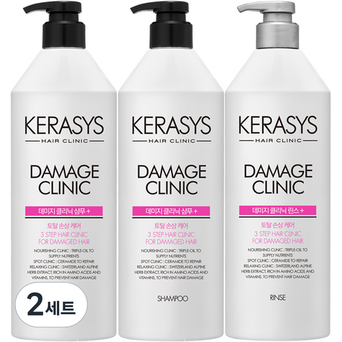 케라시스 데미지 클리닉 샴푸 750ml 2p + 린스 750ml 헤어세트, 2세트