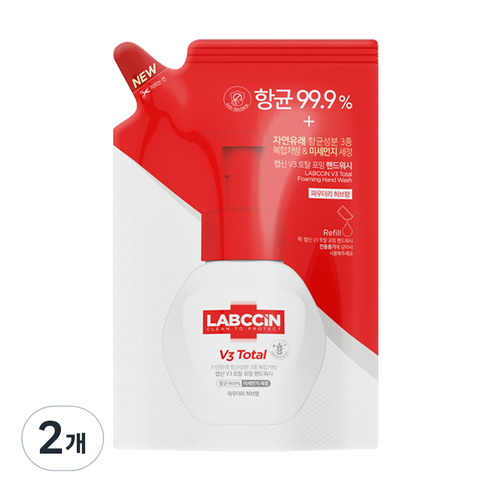 랩신 토탈 핸드워시 리필 파우더리허브향, 200ml, 2개