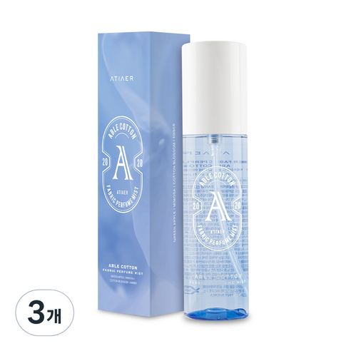 에티에르 섬유탈취제 에이블코튼향 본품, 100ml, 3개, 에이블코튼