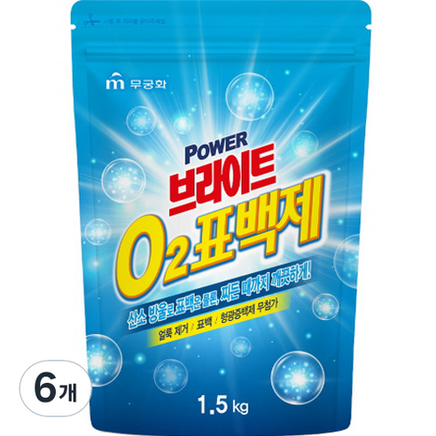무궁화 브라이트 산소계 표백제, 1.5kg, 6개