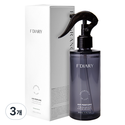 에프다이어리 뿌리는 디퓨저 실내 탈취제 에어퍼퓸 네이처우드, 200ml, 3개