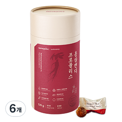 뉴트라라이프 프로폴리스 홍삼캔디, 135g, 6개