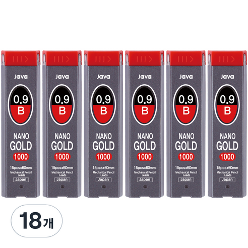 자바펜 나노골드 1000 B 샤프심, 0.9mm, 18개