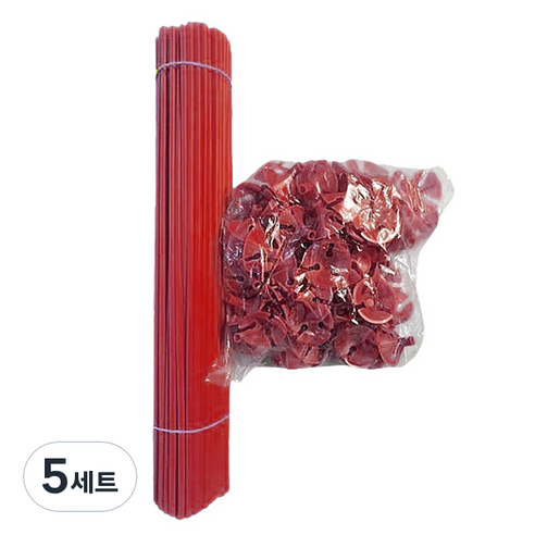 마켓감성 멀티컬러 풍선 홀더 100p + 막대 100p 세트, 레드, 5세트