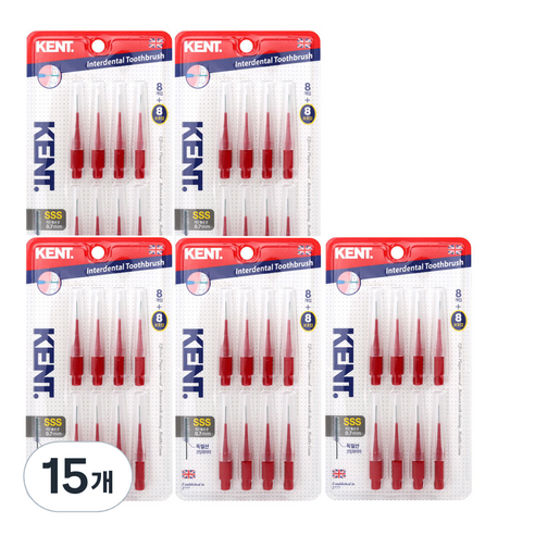 켄트 치간칫솔 레드 0.7mm, 8개입, 15개