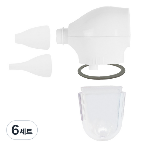 예꼬맘 노스클린 콧물흡입기 전용 연결구 + 콧물받이컵 + 흡입팁 소 + 흡입팁 대 + 고무링 세트, 6세트