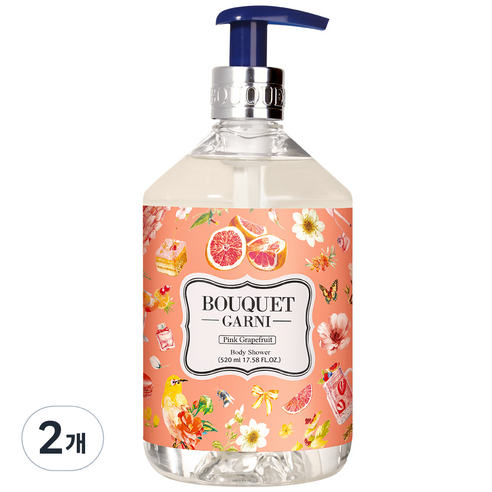 부케가르니 바디워시 핑크자몽, 2개, 520ml