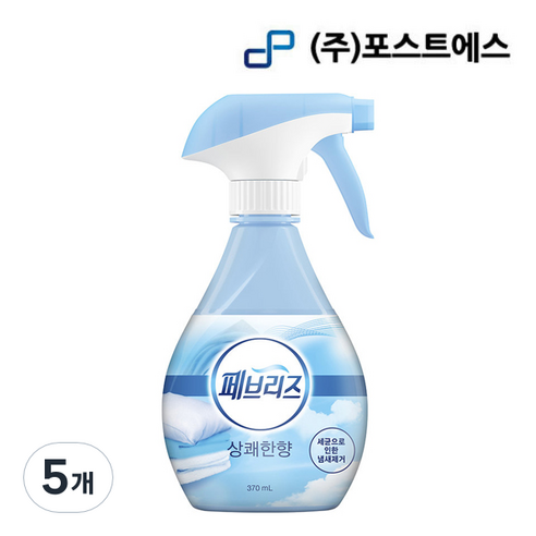 페브리즈 섬유탈취제 상쾌한향 본품, 370ml, 5개