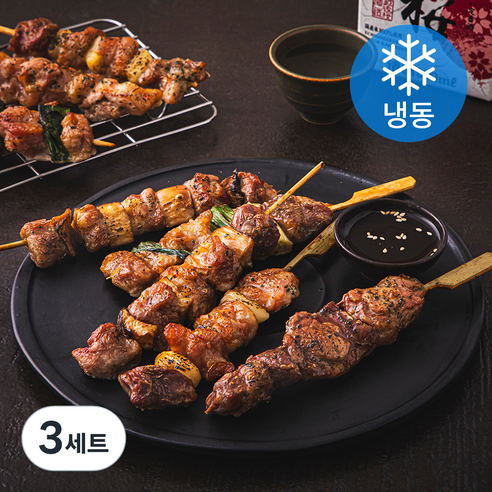 명품조선 돼지훈제 야채꼬치 8꼬치 460g + 소스 50g 세트 (냉동), 510g, 3세트