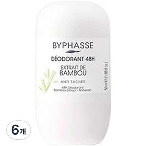 바이빠세 롤 온 데오드란트 48H 뱀부향, 50ml, 6개