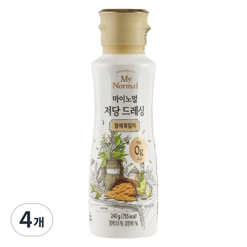 마이노멀 저당 드레싱 참깨흑임자, 240g, 4개