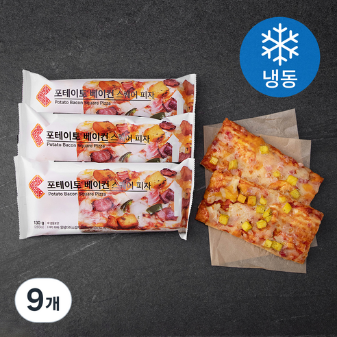 포테이토베이컨 스퀘어피자 (냉동), 130g, 9개