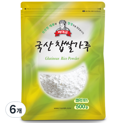 배대감 찹쌀가루, 500g, 6개