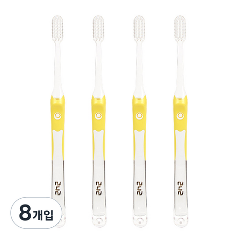242 치과용 칫솔 유아용, 노랑, 8개입, 1개