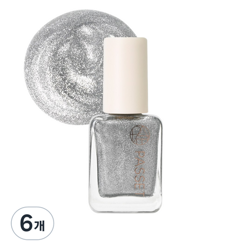 파셋 셀럽 네일컬러 폴리쉬 매니큐어 7ml, 46 디바실버, 6개