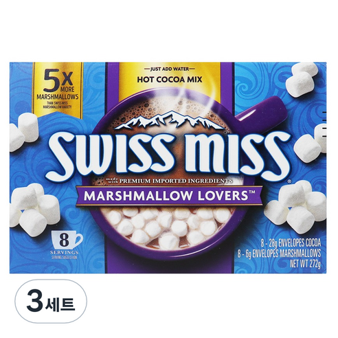 스위스미스 머쉬멜로 러버 코코아믹스 28g x 8p + 마시멜로 6g x 8p 세트, 3세트, 272g, 8개입