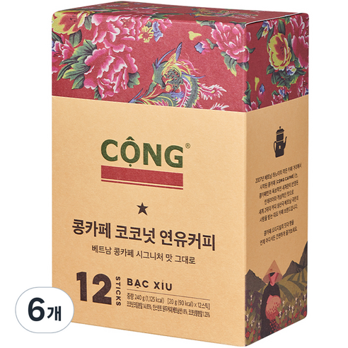 콩카페 코코넛 연유커피 240g, 20g, 12개입, 6개