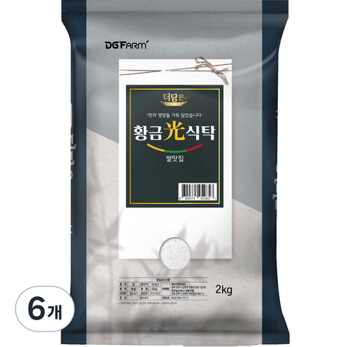 대구농산 더담은 황금빛식탁 백미, 2kg, 6개