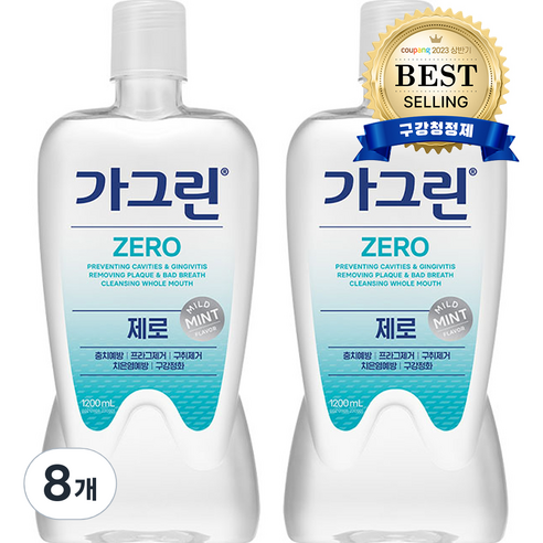 가그린 제로 구강청결제, 1200ml, 8개