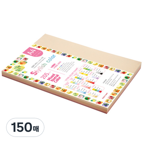 종이문화 스타일리쉬 노멀칼라 색지 혼합 119 SN-Red Tone 205g, A4, 150매