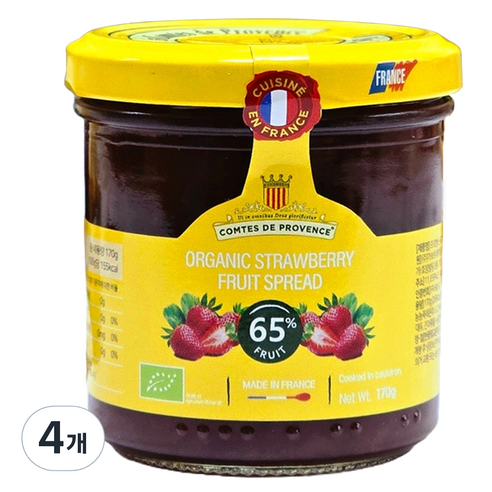 꼼드프로방스 딸기잼, 170g, 4개