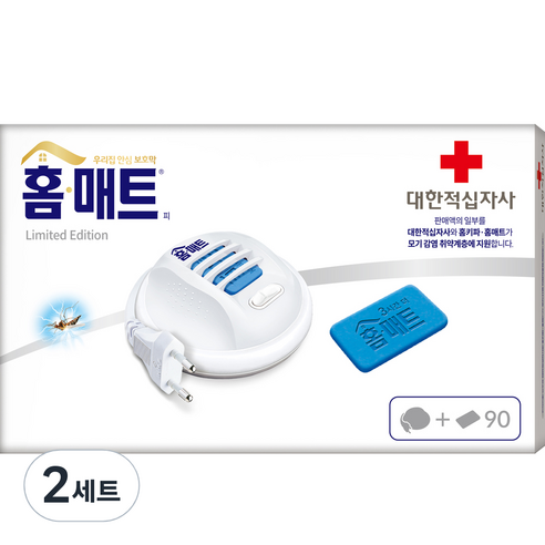 홈매트 대한적십자사 코드롤러 훈증기+리필 90P, 326g, 2세트
