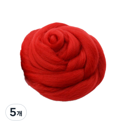 위빙 / 마크라메 재료 펠트실 50g, 35 딥레드, 5개